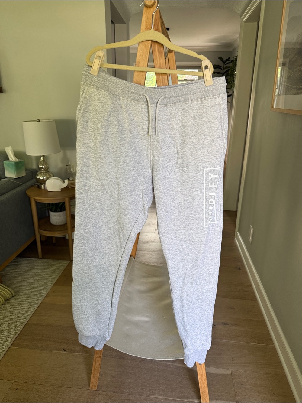 Hurley Light Gray Men’s  Jogger Sweatpants with Drawstring